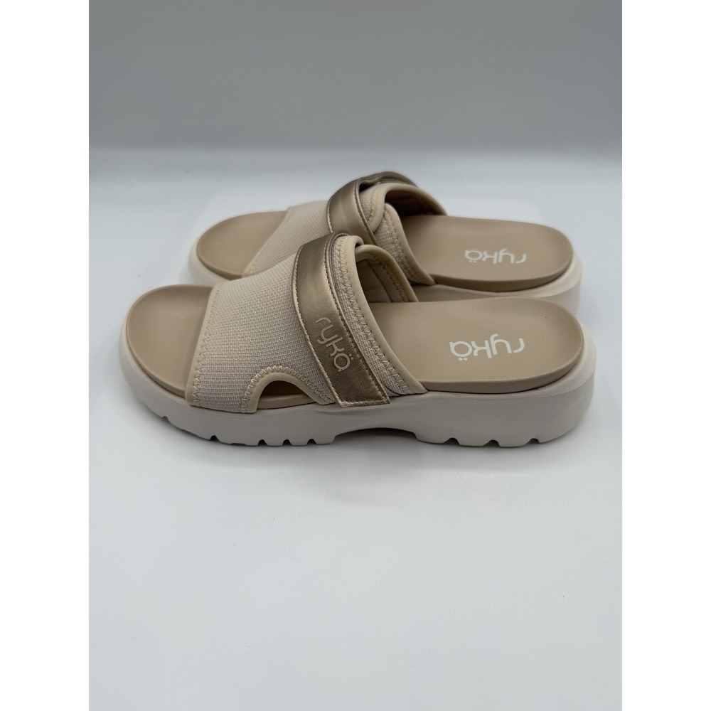 Ryka Brilliant Slip On Slide Sandals, Women's 5.5 M,Tapioca Beige,ActivFoam, NIB - Picture 5 of 16